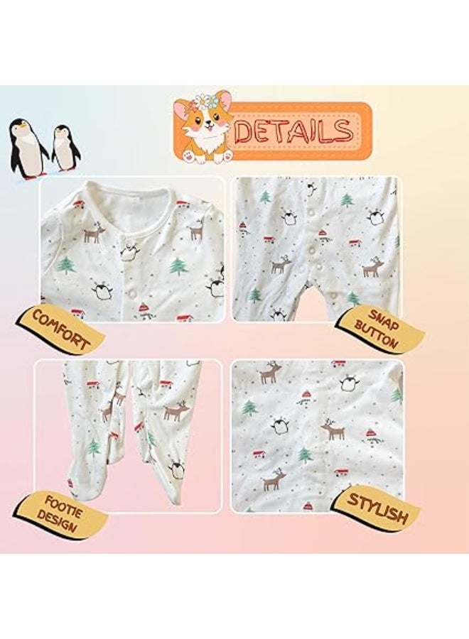 MINIIMODZ MINII MODZ Unisex Penguin One-Piece Rompers | Jumpsuit | Soft Cotton Onesie with Snap Closure | Cute Footies for Boys & Girls - Image 3